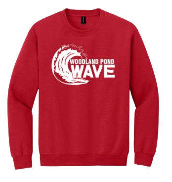 Woodland Pond Wave Crew Sweatshirt - White, Red or Navy - 3 Design Options - Youth & Adult Sizes