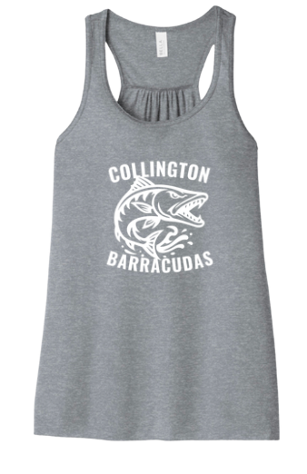 Collington Barracudas Girls & Ladies Flowy Racerback Tank   - Athletic Heather - 6 Design Options - YOUTH & ADULT Sizing