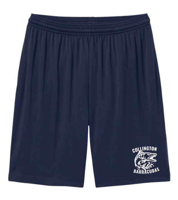 Collington Barracudas Boys & Mens Shorts with Embroidered Logo - Navy - YOUTH & ADULT Sizing