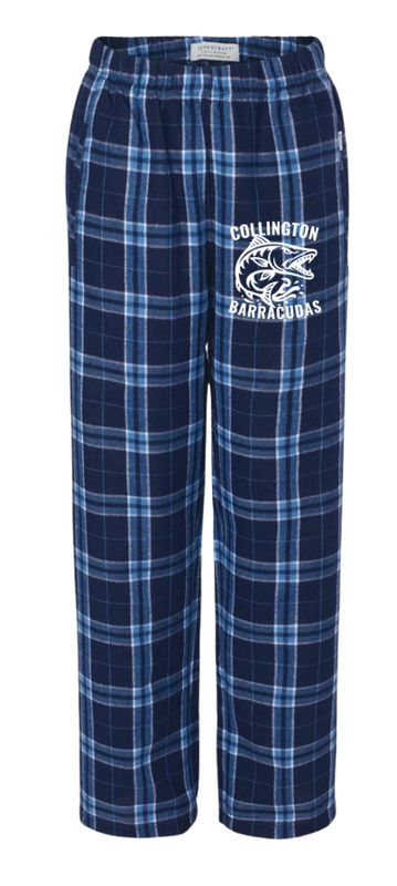 Collington Barracudas Flannel Pajama Pants PJs- Navy Columbia - Youth & Adult Sizes Collington Barracudas Flannel Pajama Pants PJs- Navy Columbia - Youth & Adult Sizes