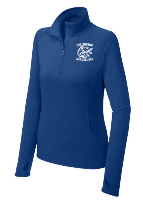 Collington Barracudas Embroidered Ladies Sport-Wik 1/4 Zip Pull Over - Royal Collington Barracudas Embroidered Ladies Sport-Wik 1/4 Zip Pull Over - Royal