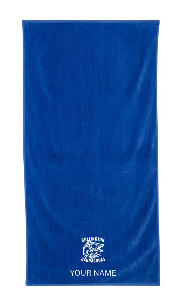 Collington Barracudas Embroidered Beach Towel- Royal Collington Barracudas Embroidered Beach Towel- Royal