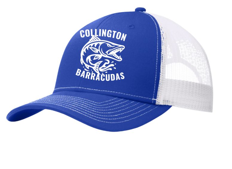 Collington Barracudas Embroidered Snapback Trucker Cap Hat- Royal/White