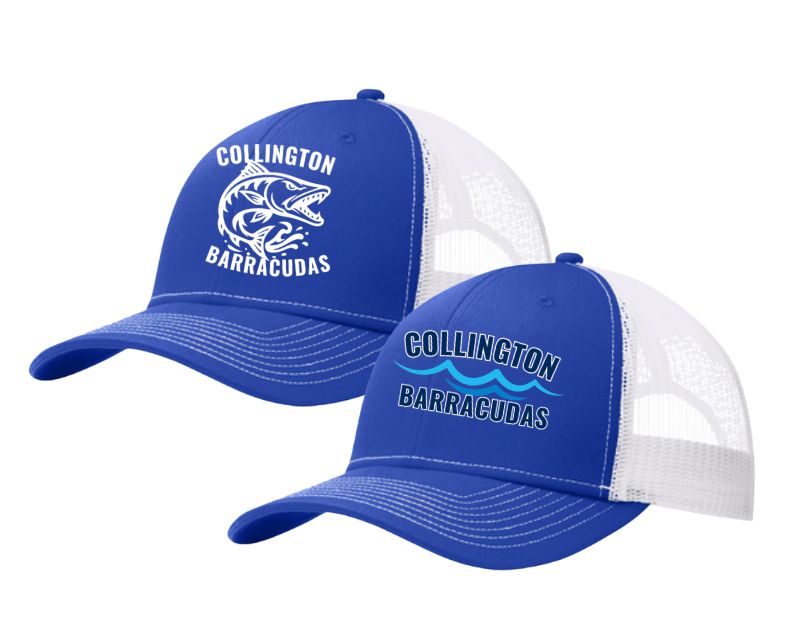 Collington Barracudas Embroidered Snapback Trucker Cap Hat- Royal/White