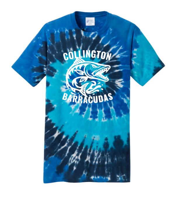 Collington Barracudas Tie Dye Tee T-Shirt - Ocean Rainbow - Youth & Adult Sizes Collington Barracudas Tie Dye Tee T-Shirt - Ocean Rainbow - Youth & Adult Sizes