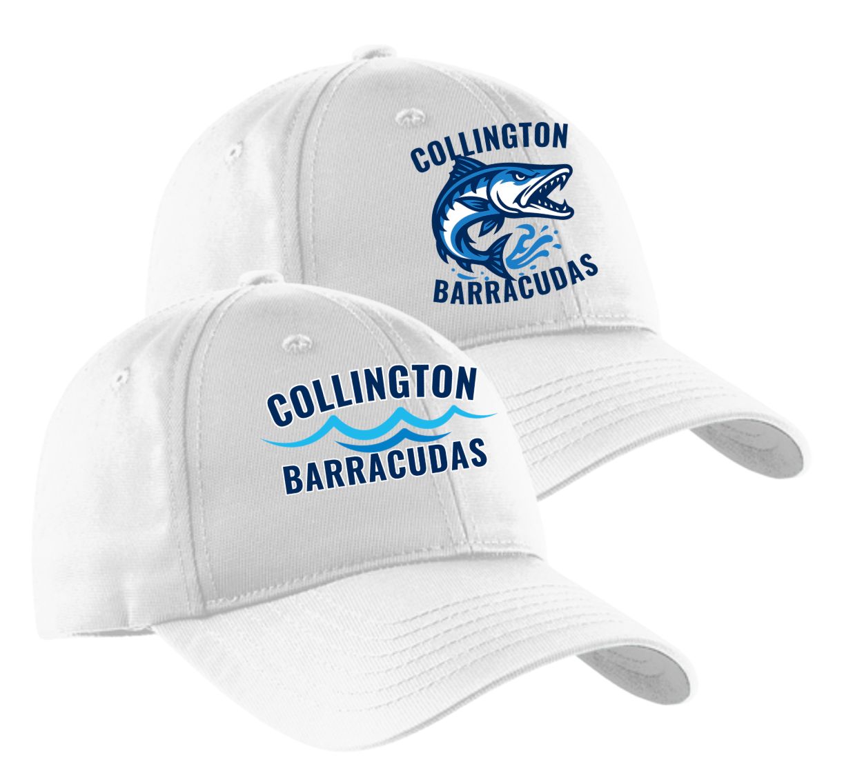 Collington Barracudas Embroidered DryZone Nylon Cap Hat - WHITE