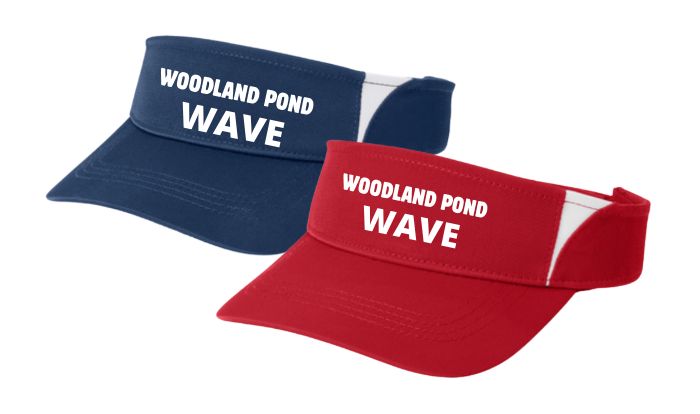 Woodland Pond Wave Embroidered Visor - Navy/White or Red/White Woodland Pond Wave Embroidered Visor - Navy/White or Red/White