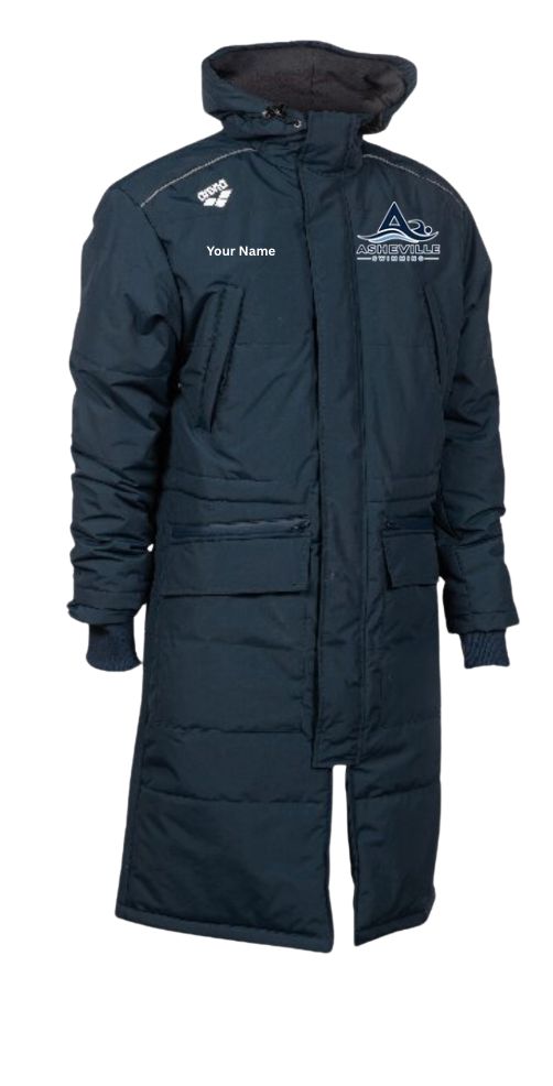 Asheville Swimming Arena Team Parka with Embroidered Logo - Navy