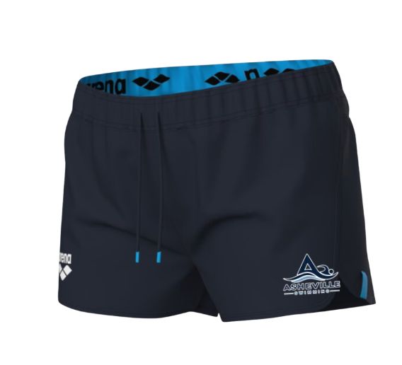 Asheville Swimming Arena Ladies Team Shorts with Embroidered Logo - Navy