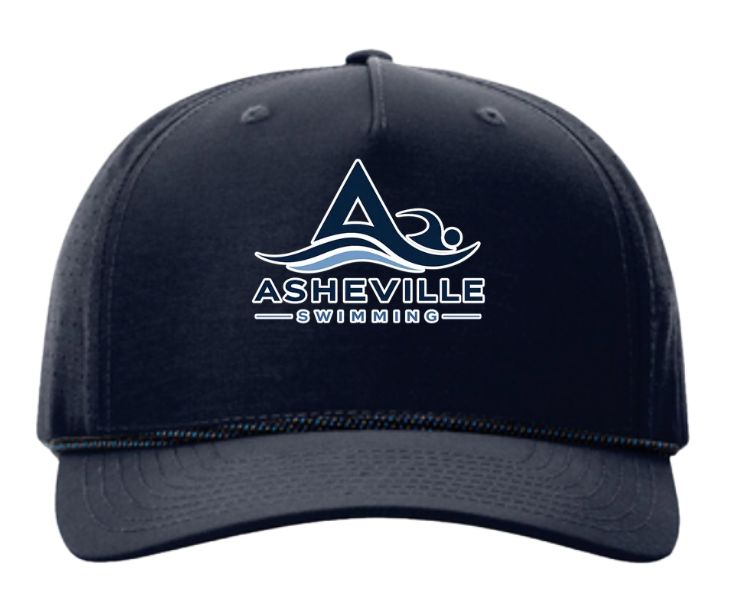 Asheville Swimming Embroidered Performance Rope Cap Hat Asheville Swimming Embroidered Performance Rope Cap Hat