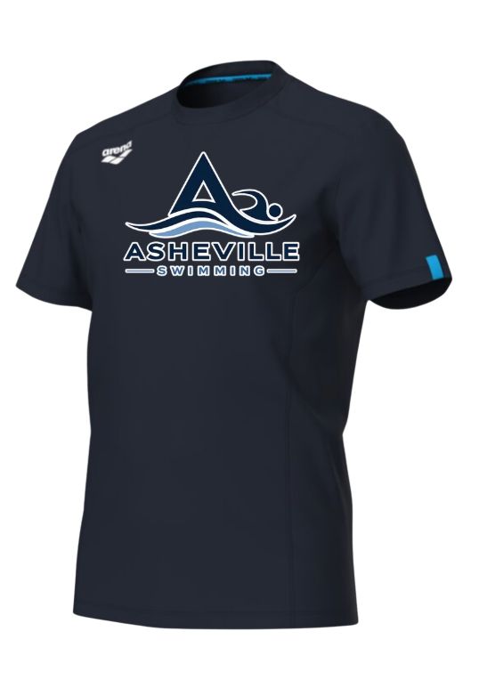 Asheville Swimming Team T-Shirt with Logo - Navy