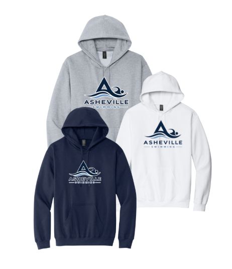 Asheville Swimming Team HOODIE Sweatshirt - White, Navy or Sport Grey - Youth and Adult Sizing