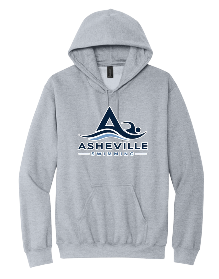 Asheville Swimming Team HOODIE Sweatshirt - White, Navy or Sport Grey - Youth and Adult Sizing
