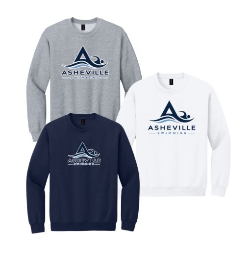 Asheville Swimming Team CREW Sweatshirt - Navy, White or Grey - Youth & Adult Sizes