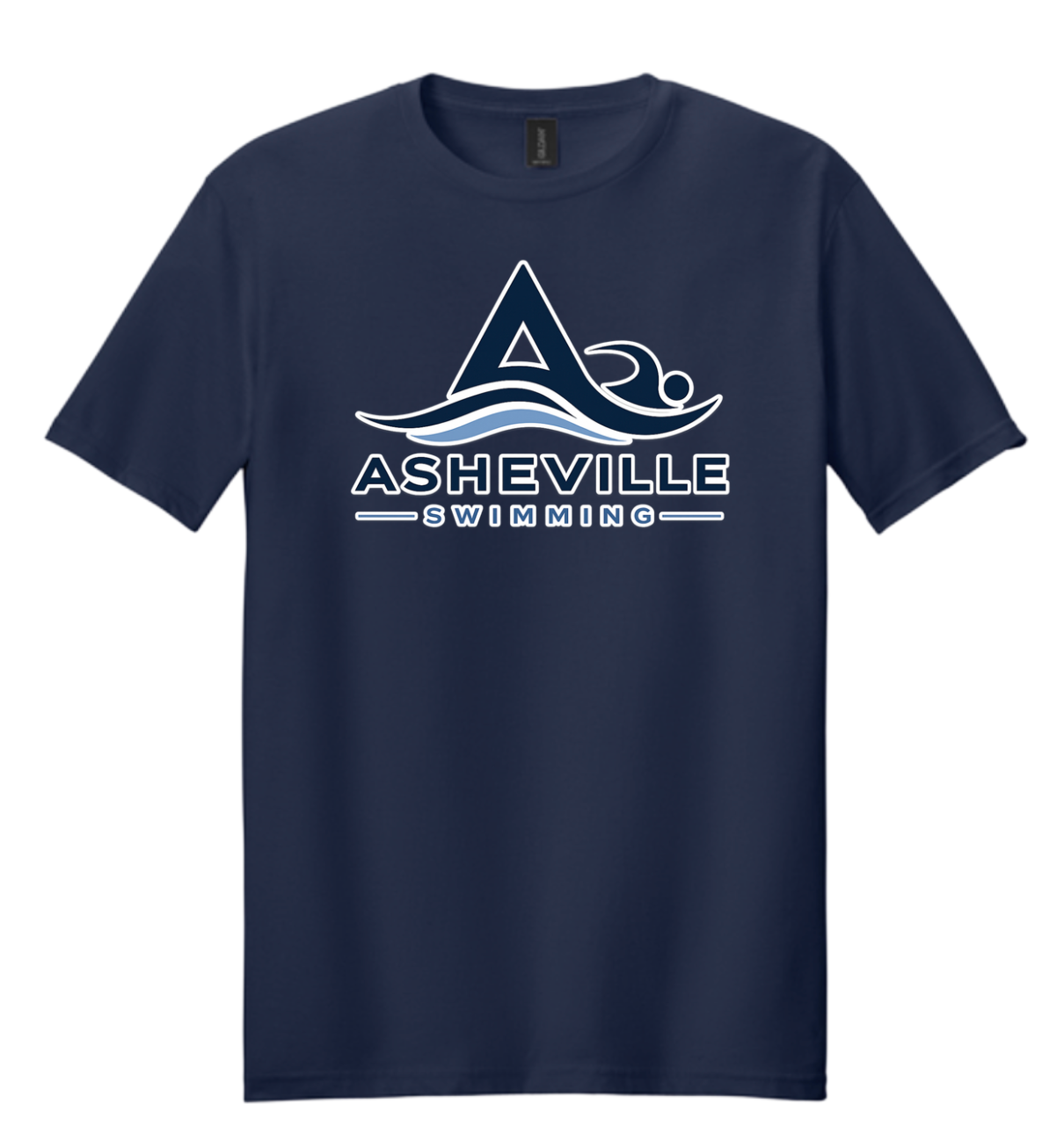 Asheville Swimming Team SHORT Sleeve T-Shirt - White, Navy or Grey