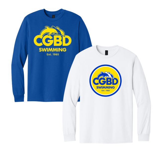 CGBD Swimming Team LONG Sleeve T-Shirt - Royal or White - Youth & Adult Sizes CGBD Swimming Team LONG Sleeve T-Shirt - Royal or White - Youth & Adult Sizes