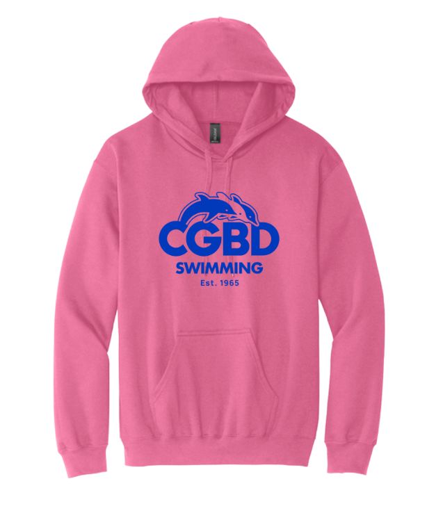 CGBD Swimming Team HOODIE Sweatshirt - Pink Lemonade - Youth and Adult Sizing CGBD Swimming Team HOODIE Sweatshirt - Pink Lemonade - Youth and Adult Sizing