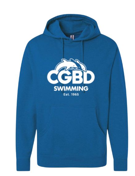 CGBD Swimming Team Hooded Sweatshirt - Royal Heather - Youth & Adult Sizes CGBD Swimming Team Hooded Sweatshirt - Royal Heather - Youth & Adult Sizes