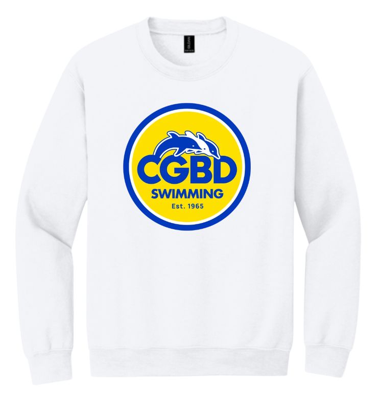 CGBD Swimming Team CREW Sweatshirt - White - Youth & Adult Sizes CGBD Swimming Team CREW Sweatshirt - White - Youth & Adult Sizes
