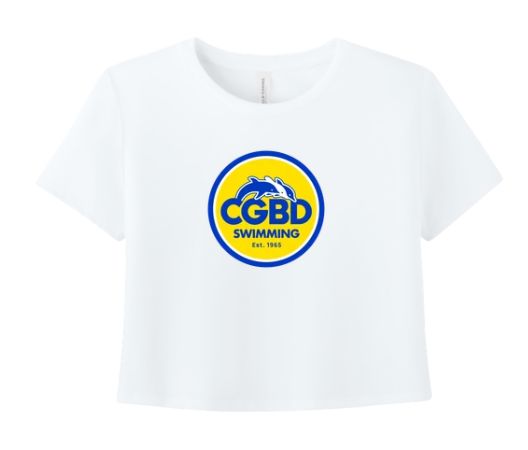 CGBD Swimming Ladies Team CROPPED T-Shirt - White - Adult Ladies CGBD Swimming Ladies Team CROPPED T-Shirt - White - Adult Ladies