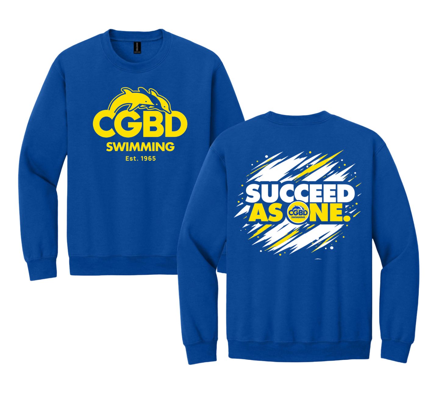 CGBD Swimming Team CREW Sweatshirt - Royal - Youth & Adult Sizes CGBD Swimming Team CREW Sweatshirt - Royal - Youth & Adult Sizes