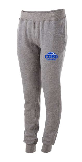 CGBD Swimming Team Embroidered Ladies Holloway Fleece Jogger Sweatpants - Charcoal Heather CGBD Swimming Team Embroidered Ladies Holloway Fleece Jogger Sweatpants - Charcoal Heather