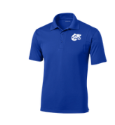 Asheville AJCC Swimming Team Embroidered Mens Moisture Wick Polo - White or Royal