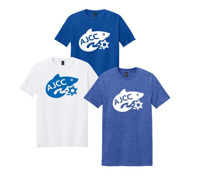 Asheville AJCC Swimming Team SHORT Sleeve T-Shirt - White, Royal or Heather Royal