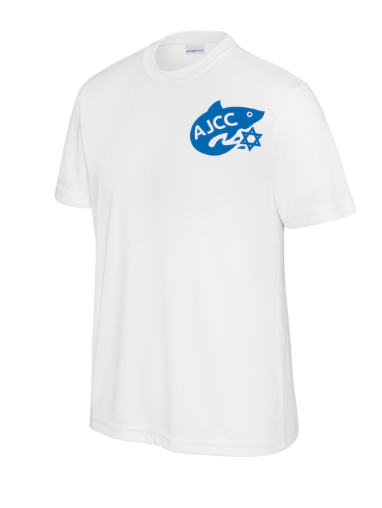 Asheville AJCC Swimming Mens Moisture Wick Tee - White or Royal - Adult MENS