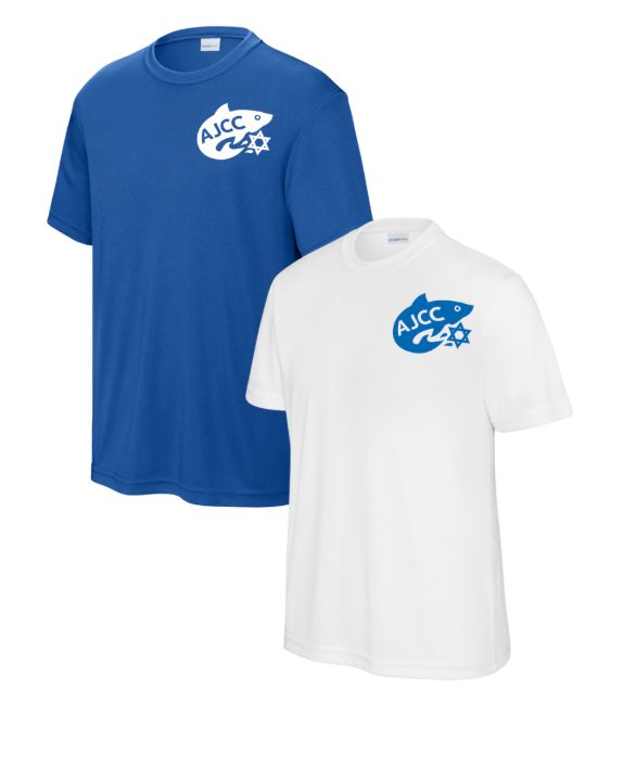 Asheville AJCC Swimming Mens Moisture Wick Tee - White or Royal - Adult MENS Asheville AJCC Swimming Mens Moisture Wick Tee - White or Royal - Adult MENS
