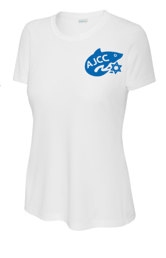 Asheville AJCC Swimming Ladies Moisture Wick Tee - White or Royal - Adult LADIES