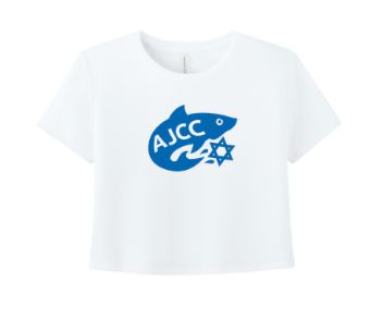 Asheville AJCC Swimming Ladies Team CROPPED T-Shirt - White - Adult Ladies