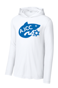 Asheville AJCC Swimming UV PRO Long Sleeve Hoodie Tee - White or Royal - Adult Sizing Only