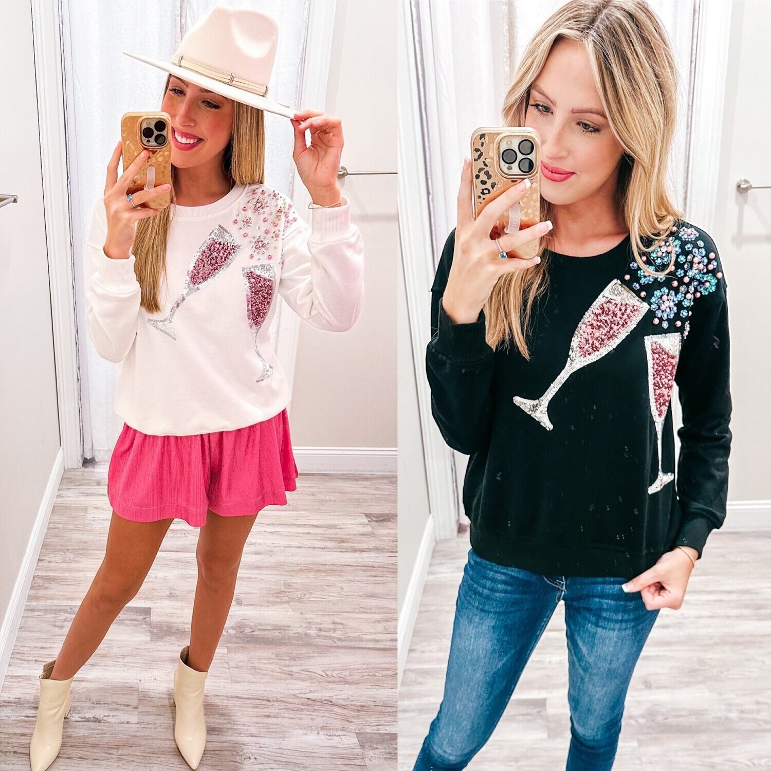Champagne and Pearls Sweatshirt