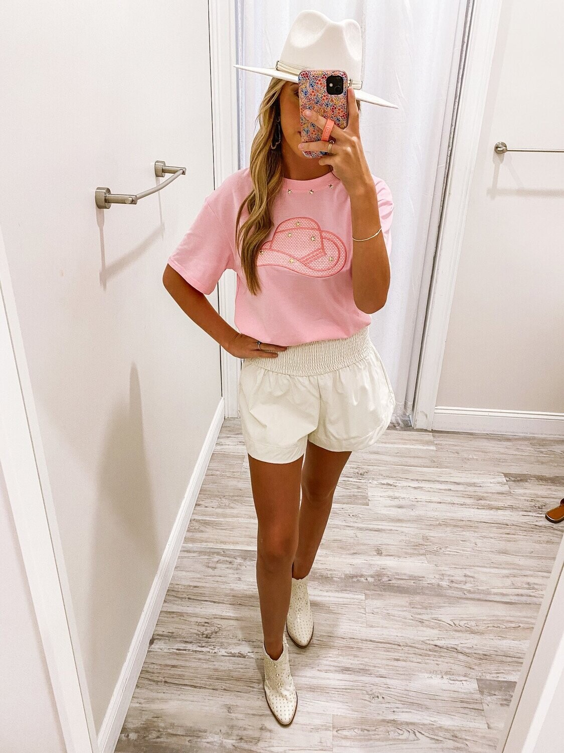 Cowboy Hat Tee - Pink