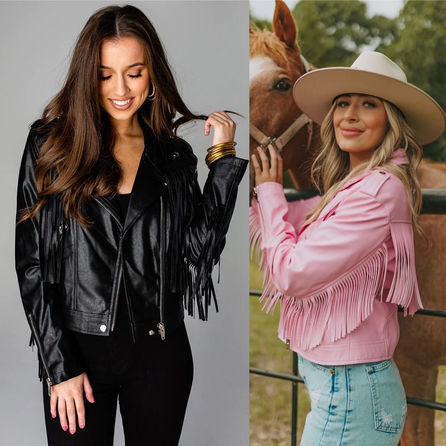Francesca Fringe Pleather Jacket