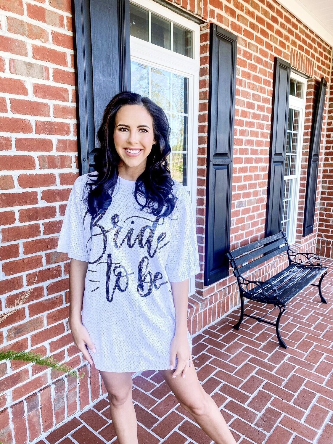 Bride To Be Sequin Dress - White