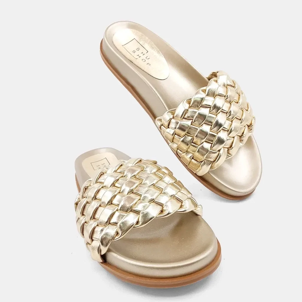 Amor Braided Sandals - Gold