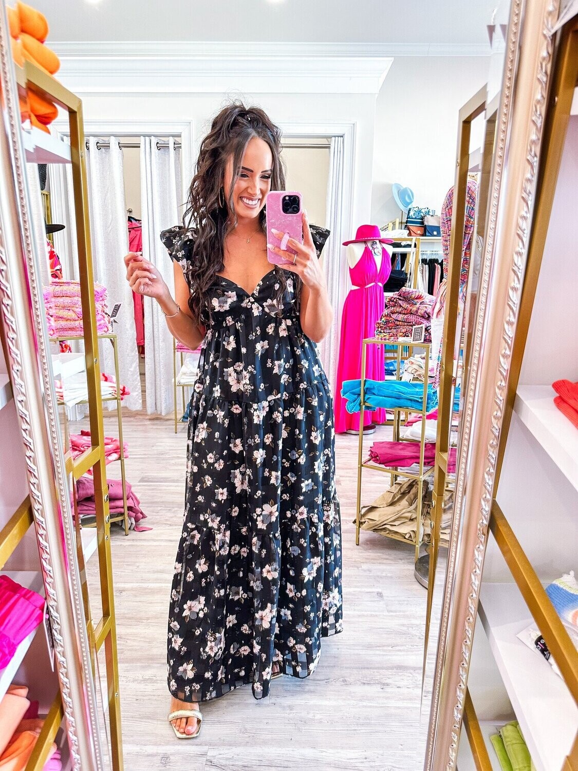Lilly Flower Backet Maxi Dress