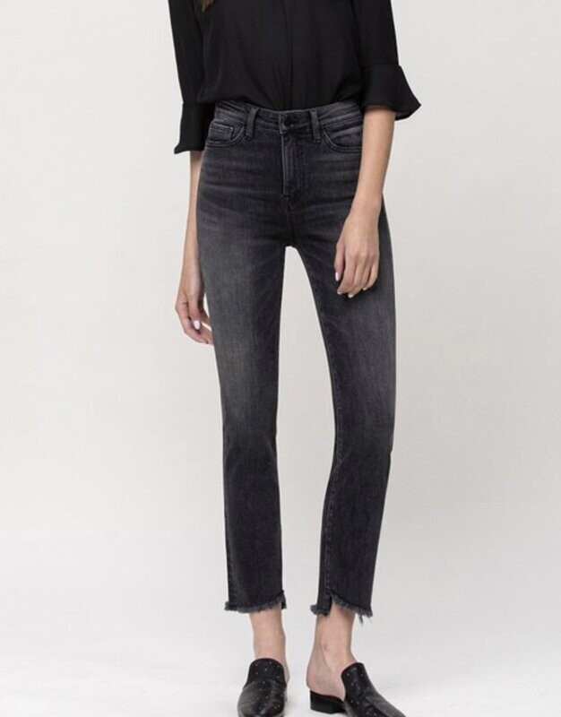 High Rise Straight Cropped Jeans