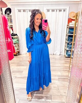 Ruffle Tiered Maxi Dress - Royal