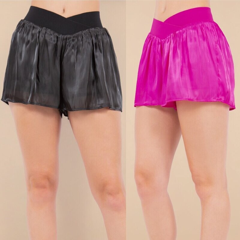 Crossover Waist Athletic Shorts