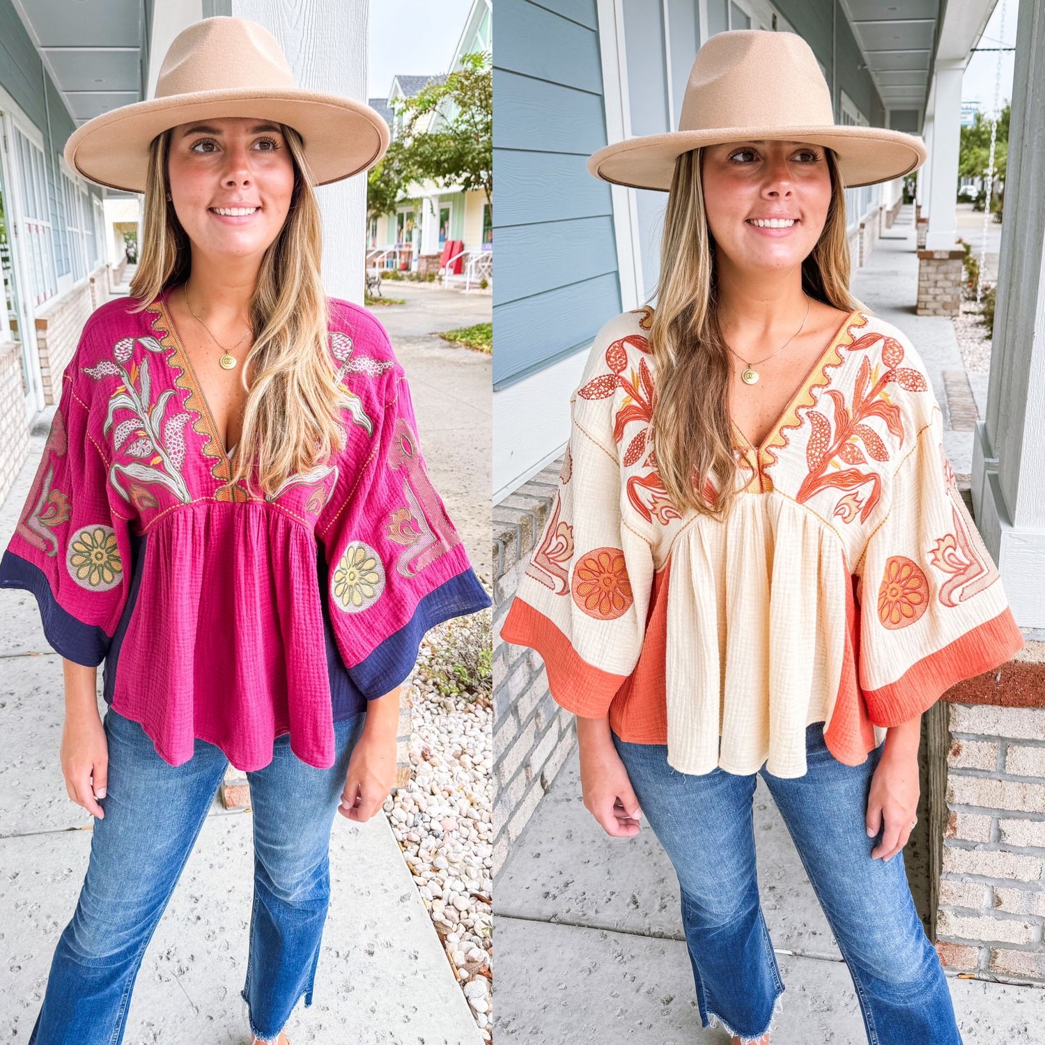 Floral Embroidery Top