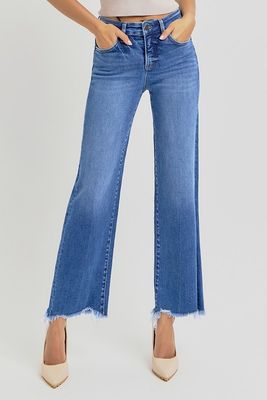 Tummy Control High Rise Ankle Straight Jeans