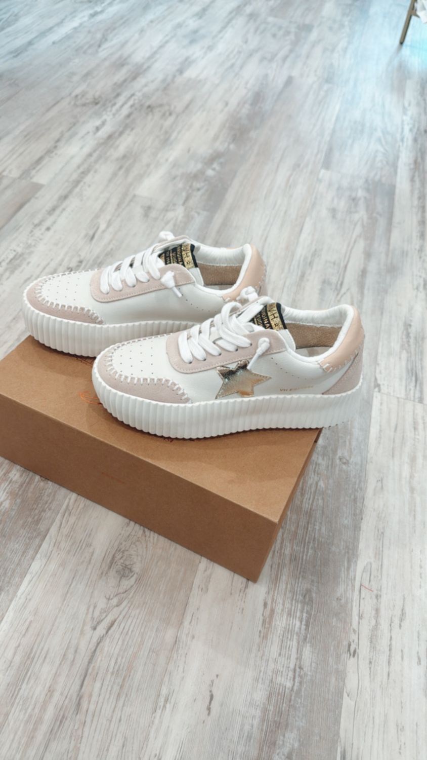 Blaze 5 Gold Star Platform Sneakers - White/Blush