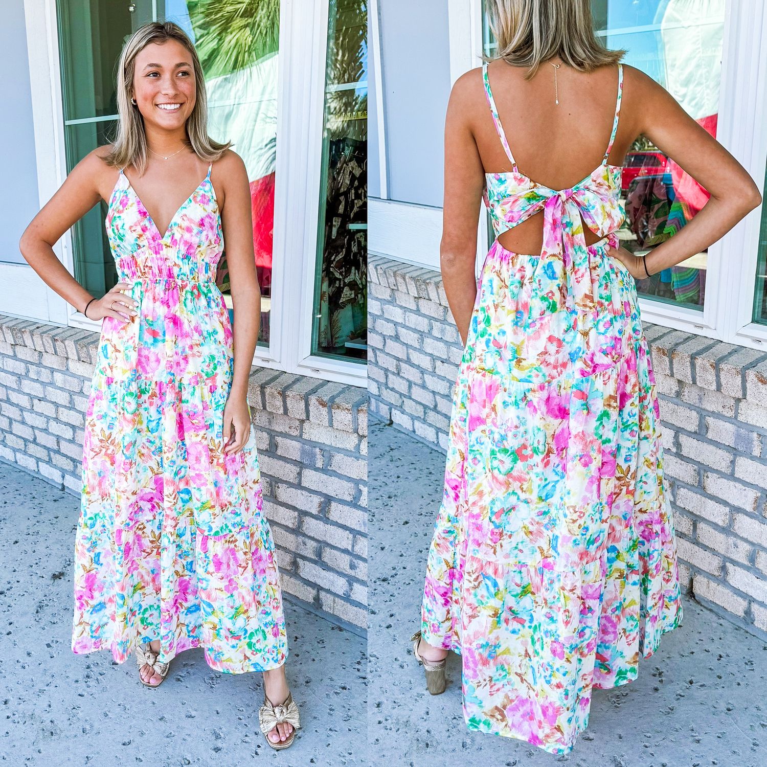 Aegan Garden Floral Maxi Dress