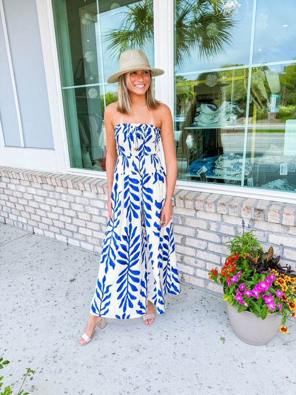 Abstract Pants Set - Blue