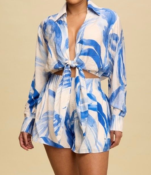 Tropical Shorts Set - Blue