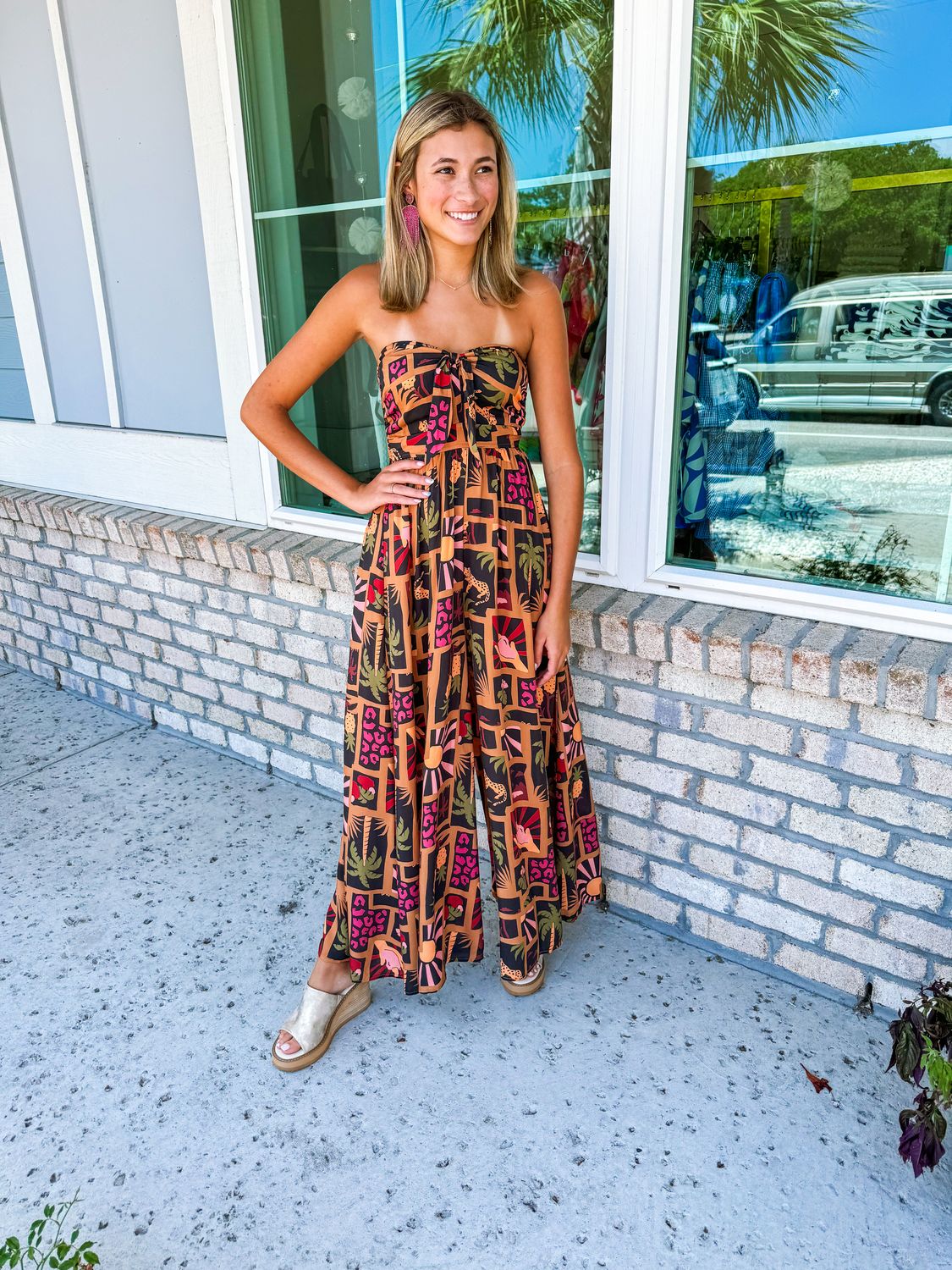Wild Tropics Jumpsuit - Black