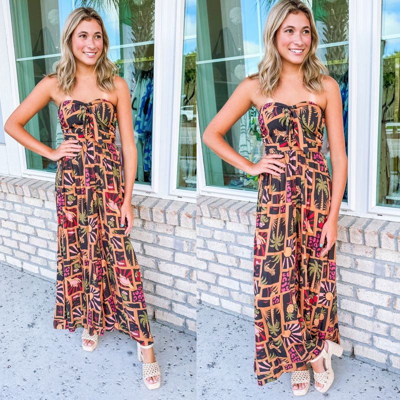 Wild Tropics Jumpsuit - Black